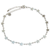 Silver anklet with stars